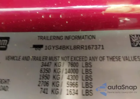 2024 Cadillac Escalade 4Wd Premium Luxury from USA, damaged, VIN 1GYS4BKL8RR167371